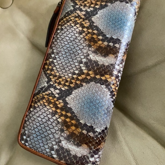 SALE! Dooney & Bourke Python Bag & Wallet Rare Set Blue Florentine Leather - Picture 13 of 16